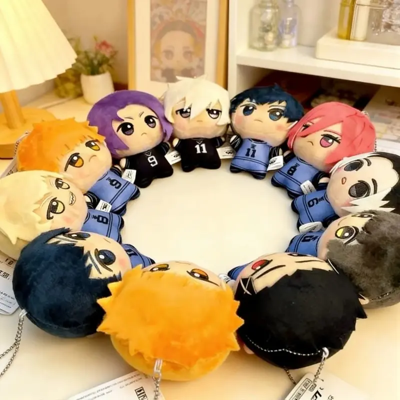 10cm Blue Lock Anime Game Plush KeyChain Backpack Pendant Charm Creative Birthday Gift Figure Doll
