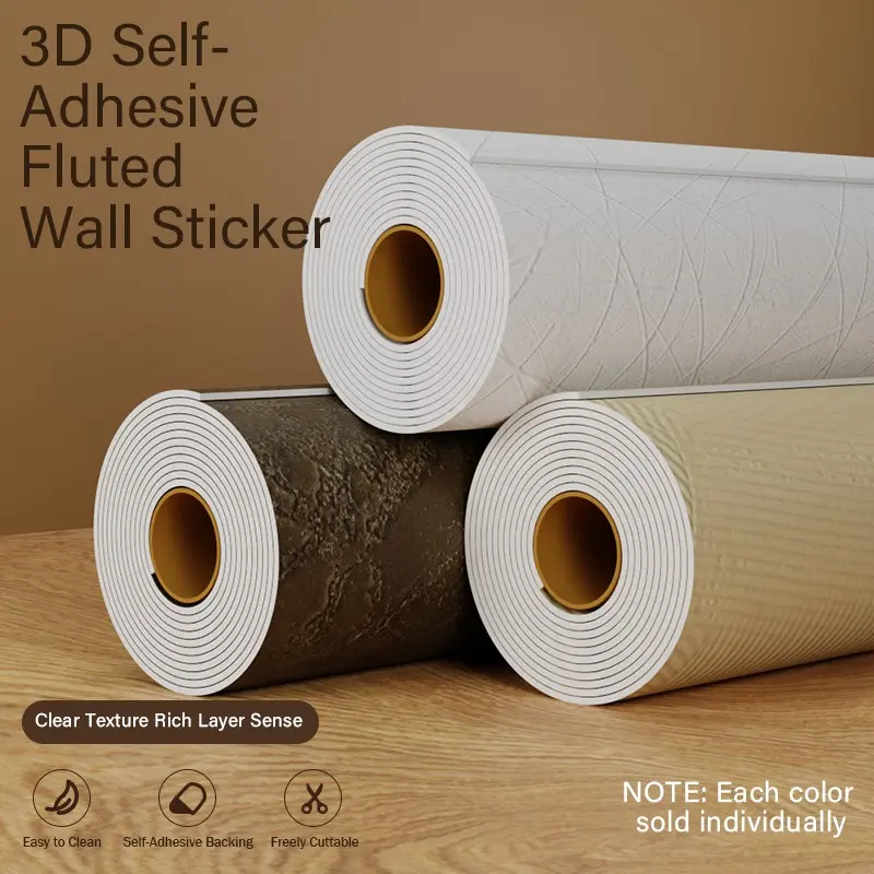 1 Roll Soft Magnetic 3D Self-Adhesive Wall Sticker, Thick, Dirt-Resistant, Easy to Clean, Free Cut, Living Room Bedroom Background Decor