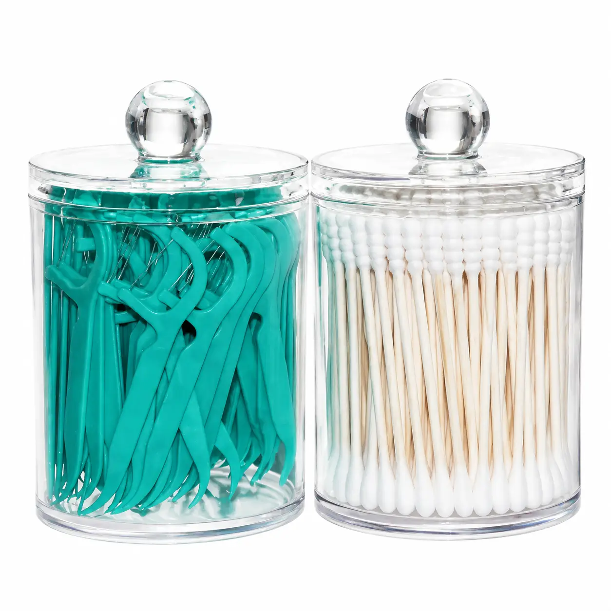 Clear Reusable Cotton Swab Storage Container with Secure Snap Lid, Compact Portable Q-Tip Organizer for Home, Bathroom, Bedroom, or Travel – BPA-Free Plastic, Space-Saving Design, Easy-to-Clean Interior, Ideal for Cotton Balls, Makeup Pads, and Compressed