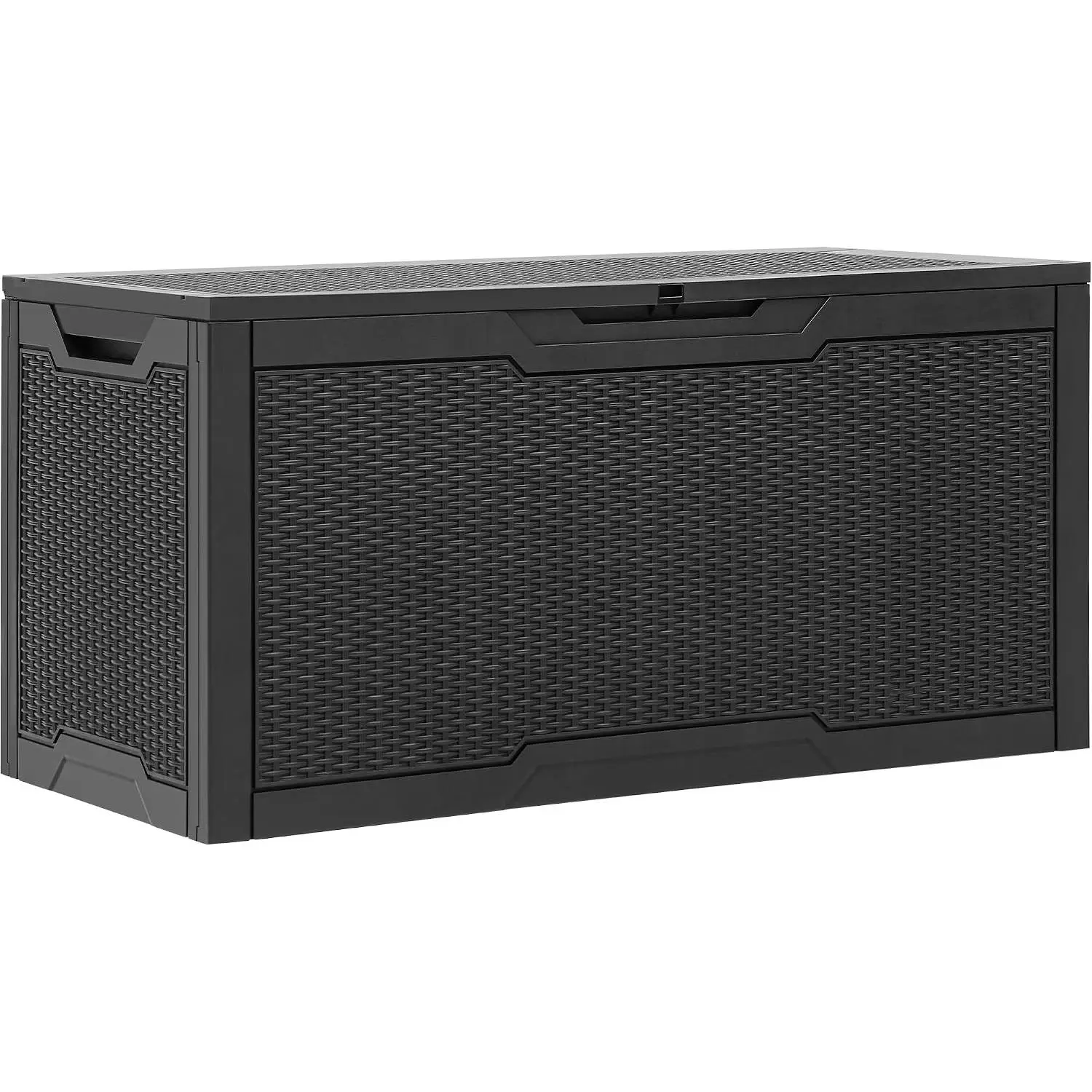 100 Gallon Resin Deck Box, Weather Resistant Outdoor Storage Box, Lockable Indoor Outdoor Storage for Supplies and Essentials, Black