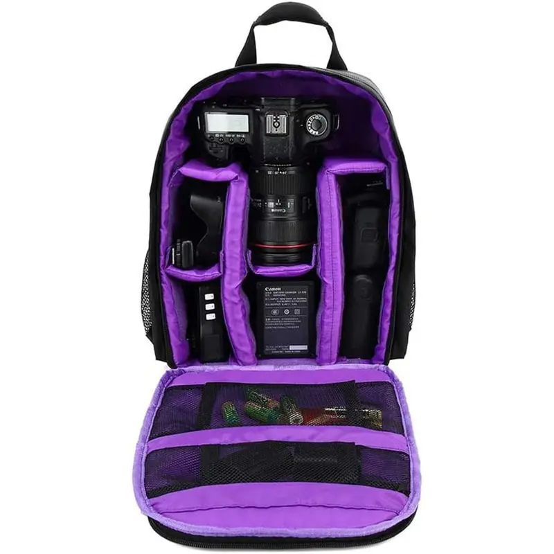 Camera Backpack Waterproof Shockproof Camping Bag Small DSLR Camera Bag Travel Backpack Suitable for Canon and Sony DSLR Cameras Photography Bag: Electronics
