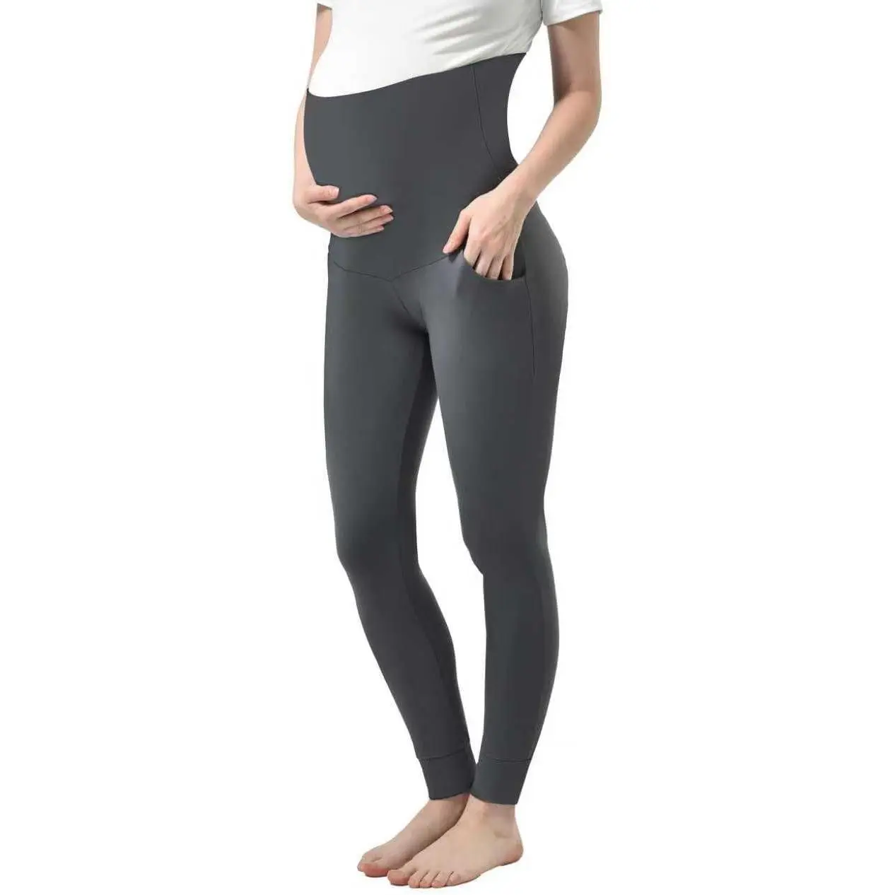 Maternity Joggers for Women  Sweatpants | Four-way stretch fabric, adjustable  for growing bump, side pockets, wearable during  and
