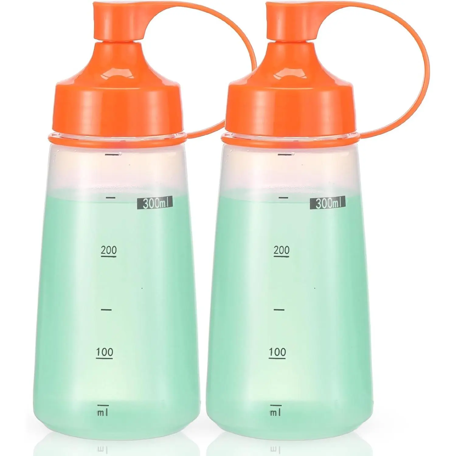 Squeeze Bottles Wide Mouth - Pack of 2 Condiment Bottle Squeeze  for Chunky Sauces, , Crafts, Condiment Squeeze Bottles 300 mL/10 oz. (Orange)