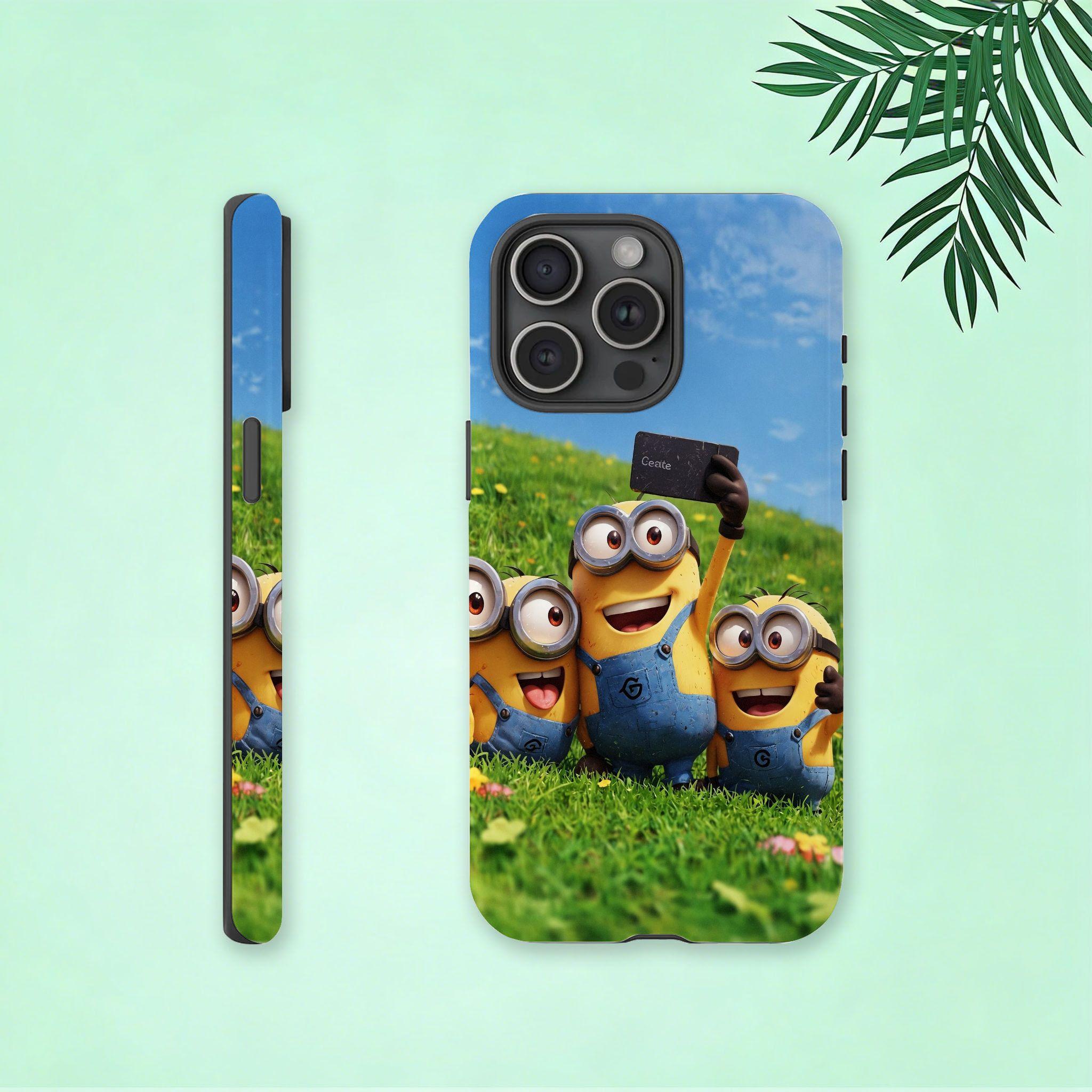 Minions Double-layer durable phone Cases For iPhone 17 16 15 14 13 12 Promax Pro Plus, hard shell protection ,Unique design,best Gift