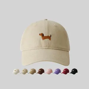 Unisex Dachshund Embroidery Snapback Hat - Cute Dog Dad Adjustable Baseball Cap, Trendy Streetwear Sun Protection Cap for Summer Hiking, Casual Wear, Gift for Dog Lovers