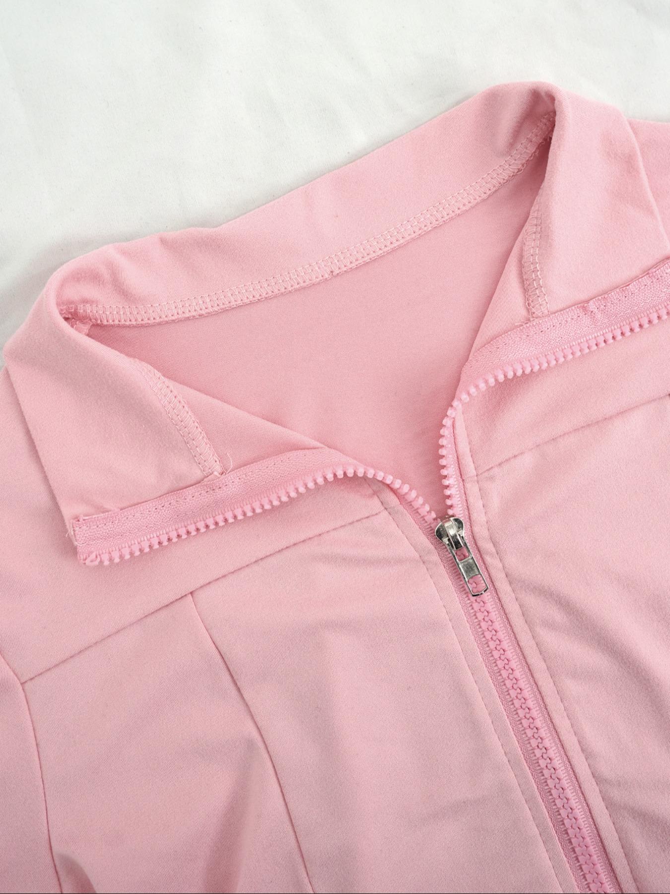 Women's Casual Fashion High-Stretch Sports Yoga Set, Zip-Up Slim Fit Long-Sleeve Top and Tight Pants 2-Piece Set