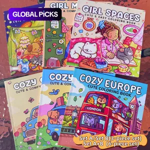 3/6 Piece Multi-Theme Cute Coloring Book Set, Doodle Books, Rich Patterns, Enjoy Painting Process, Stress Relief Drawing, Perfect for Daily Leisure, Art Sketchbooks #GLOBAL PICKS