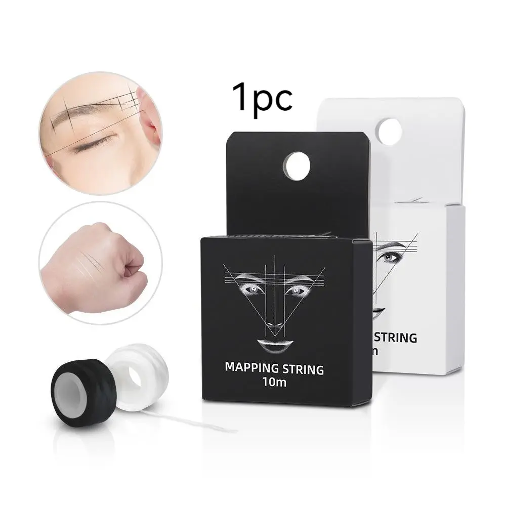 1pc, White/Black/Clear Microblading Mapping String Permanent Makeup Pre-Inked Eyebrow Marker Thread Brow Positioning Tool PMU Supply Pack