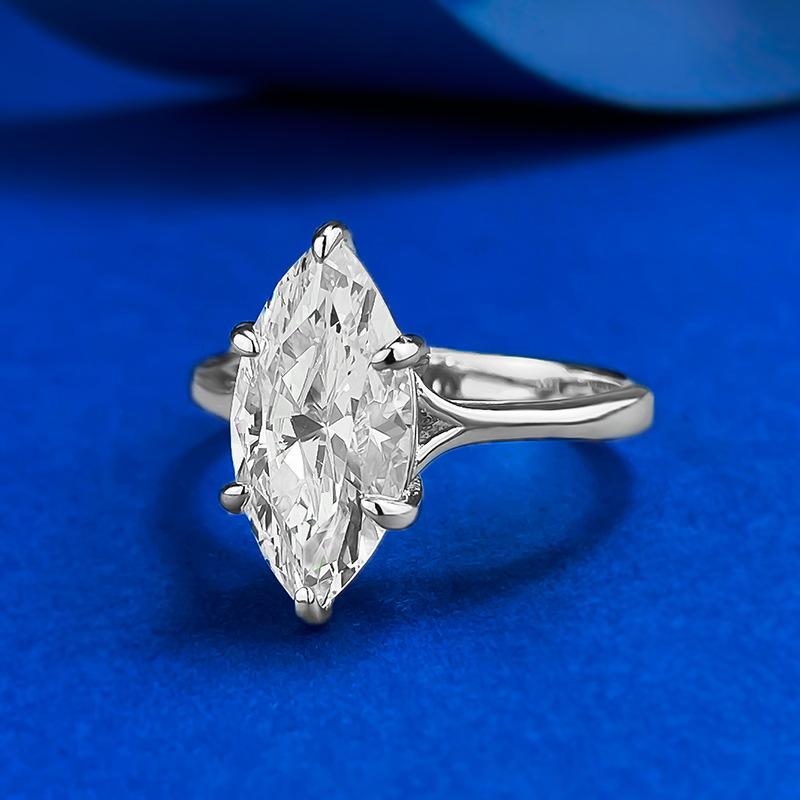 S925 Marquise Ring 7*14mm 6A Cubic Zirconia Ring Plain Circle fashion jewelry accessory woman girl promise ring-103(20%)