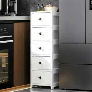 5/6/7-layer narrow bathroom storage drawer rack, transparent plastic stackable narrow storage cabinet, with pull-out drawer, suitable for small space, under the sink, next to the toilet, suitable for storing toiletries, toilet paper