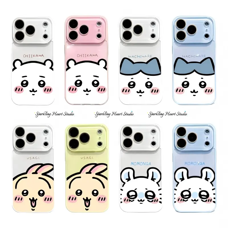 Luxury Crystal Premium Candy Colorful Cute Chiikawa Phone Cases For iPhone 17 16 15 14 13 12 Promax Pro Plus Air Aesthetic Anti-Drop Casing Cover Shells Daily Accessory Gift