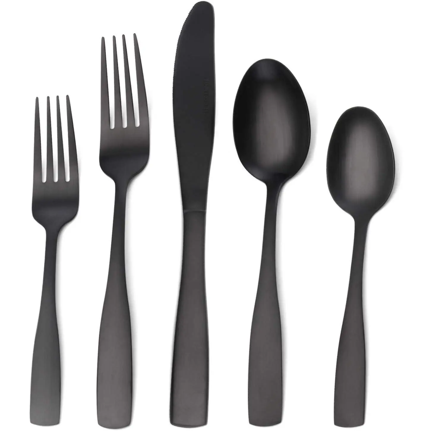 Matte Black 20-Piece Stainless Steel Silverware Set, Satin Finish Flatware Cutlery Service for 4, Dishwasher Safe Kitchen Utensils