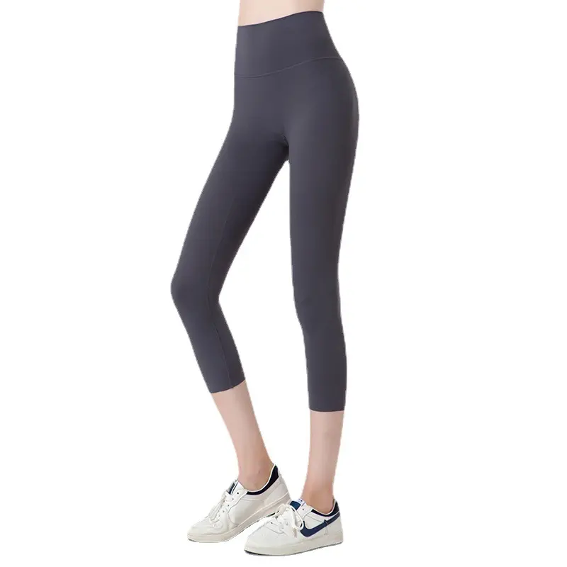 Women's High-Waist Fitted Seamless Capri Leggings - Butt Shaping, Slimming, No VPL Basic Athletic Fitness Bottoms