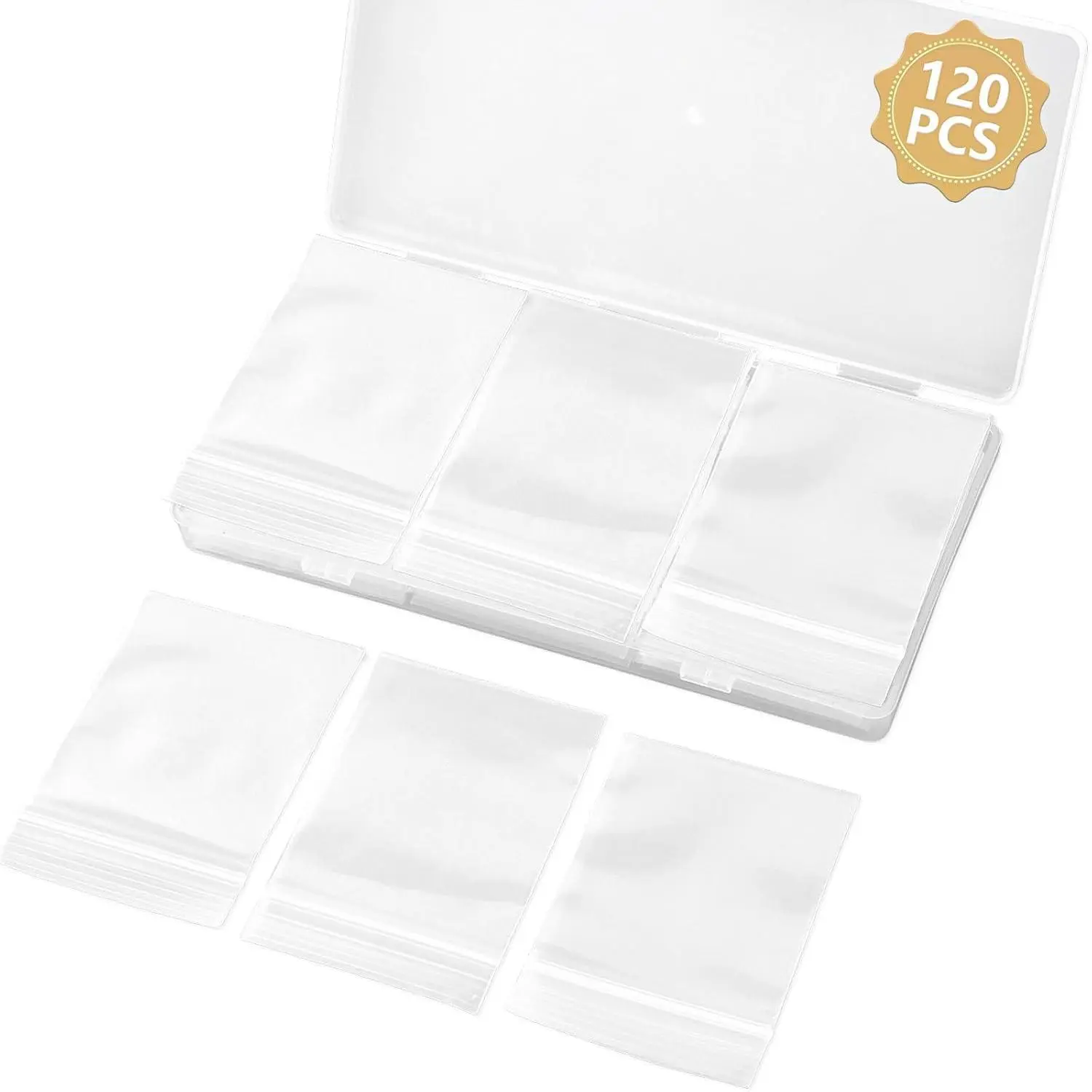 120 count Small Plastic Bags for , 2" x 2.76" 2.4 Mil Thick | Resealable | Clear Poly Baggies | Mini Zip Bags | For Small Business, Storage, Gifts, Candy, Screws