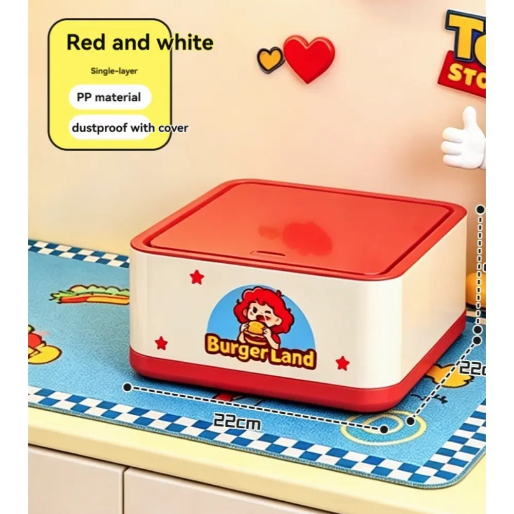 Adorable Dopamine-inspired Entryway Storage Box, Large Capacity and Stylish Design for Organizing Stationery and Cosmetics, Desktop Flip-top Storage Box.