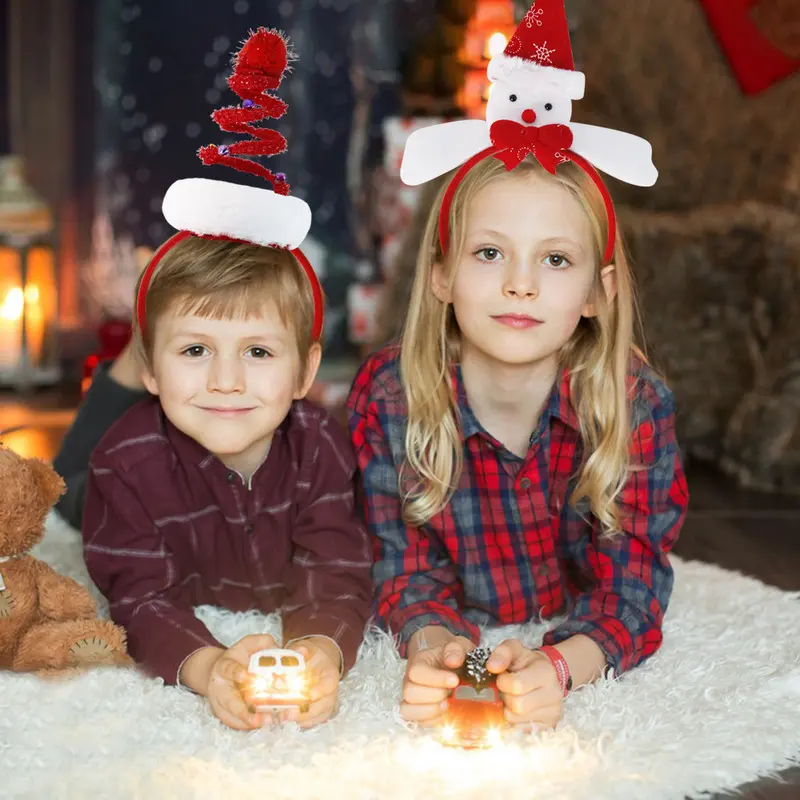 2026 New Christmas Headband Holiday Party Decoration Adult and Children Photo Prop Christmas Hat Snowman Headband