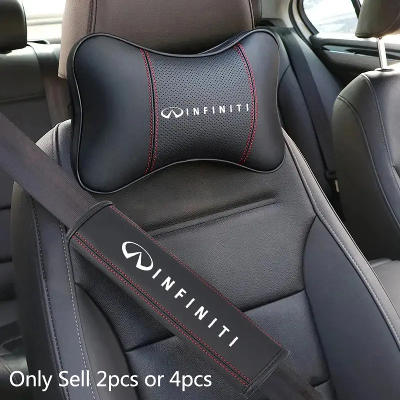 Car Seat Headrest Rest Neck Pillow Cushion Seat Belt Shoulder Pad For Infiniti Q50 FX35 Q30 G37 Q70 QX70 G35 Q60 QX50 QX60 QX30 Auto Interior Accessories