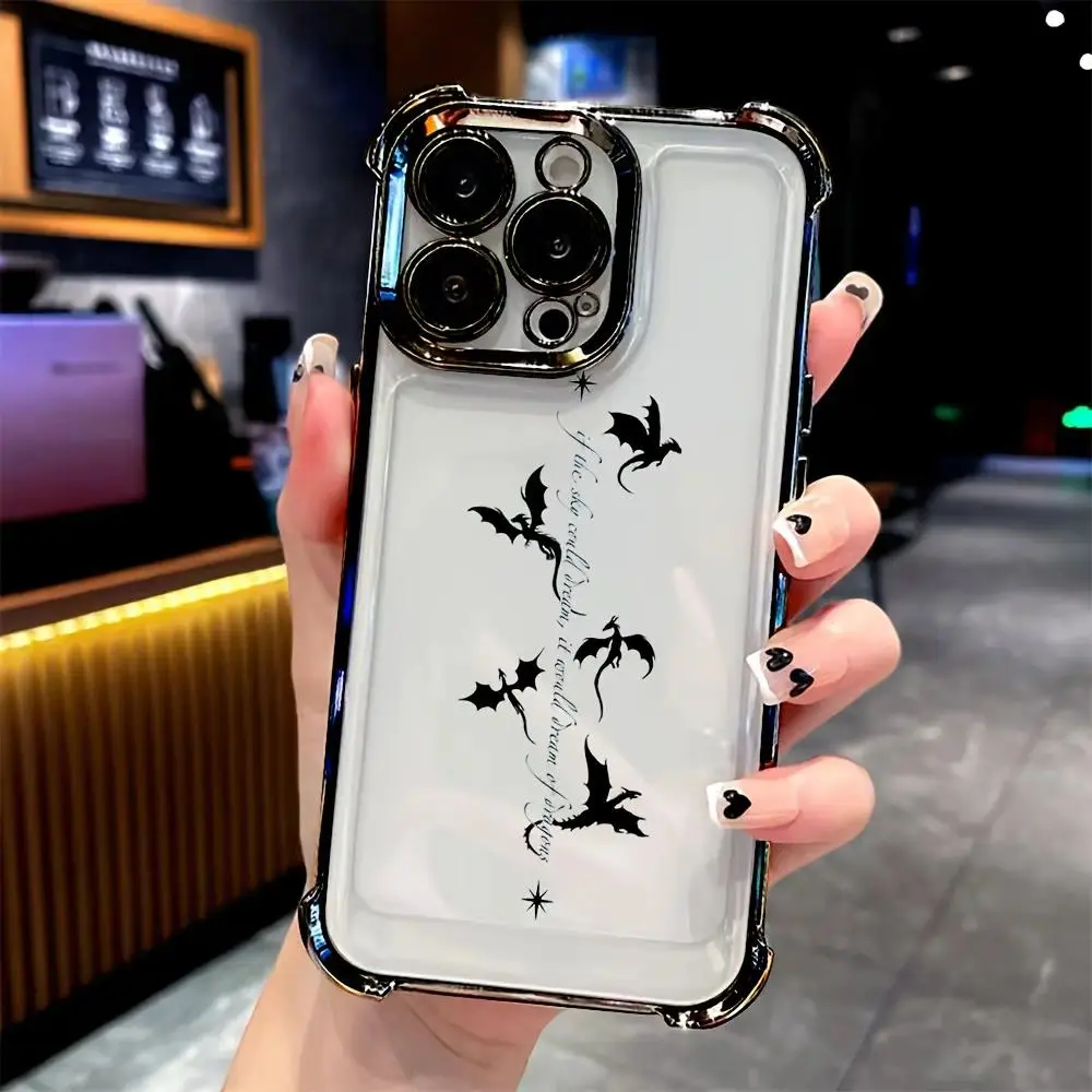 Phone Case: Dragon Fourth Wing Phone Case Suitable for iPhone 17, 16e, 16, 15, 14,13 12,11  Pro Max Air X RX SMAX 8 7 Plus Anti-Drop Transparent Soft Back Cover