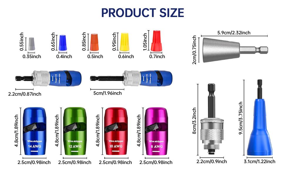 BASIC SUPPLY Wire Stripper Twister Tool for with 25pcs Wire Nuts, 8/10/12/14 AWG Gauge Wire Stripping Tool & Wire Twisting Connector Set,2025 Improve Work Efficiency 20 Times