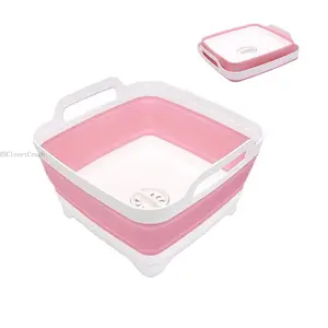 Collapsible Bucket, 1 Count Portable Plastic Bucket, Outdoor Car Washing Tub, Foldable Camping Beach Water Pot, PailH5ClosetCrush