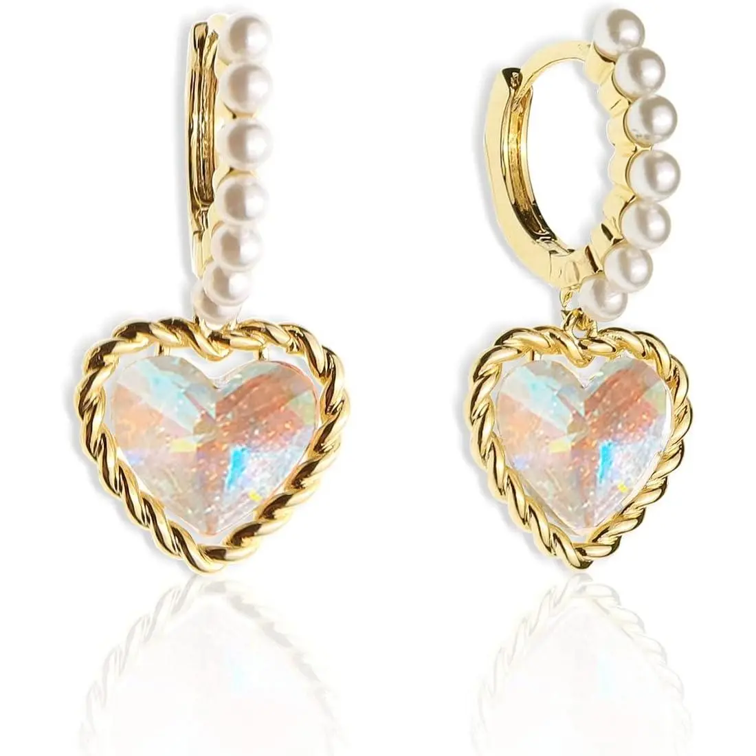 Small Heart  Hoop Earrings for Women - Sparkly Huggie Ring Circle Daily   for Christmas Party