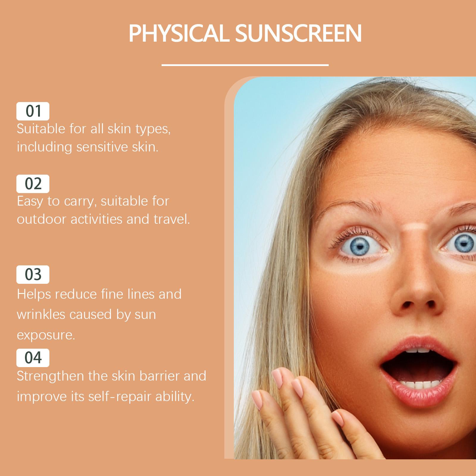 EELHOE Physical Sunscreen, Hydrating Sunblock Facial Skin Care Moisturizing And Nourishing Sunscreen