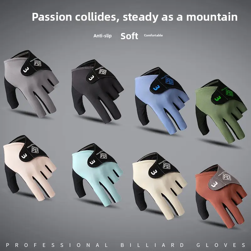 Left-Hand 3-Finger Stitched Snooker Billiard Glove, Unisex Popular Size, Sports & Outdoor Ball Sports Accessories