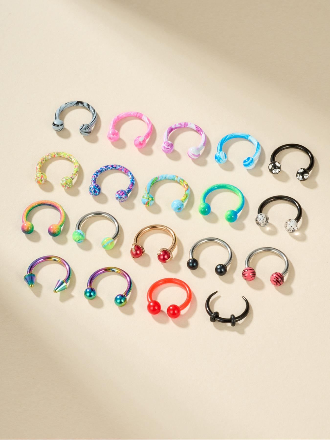 Stainless Steel Nose Ring, Horseshoe Design, Septum Piercing, Hypoallergenic Piercing Jewelry for Men & Women, Halloween Festival Accessories