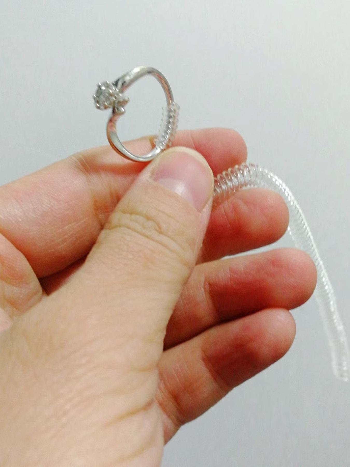 Ring Size Reducer Tool, Spiral Spring Based Rings Adjust Invisible Transparent Tightener Resizing Tool, Jewelry Guard for Women & Men, Jewellery, Accessories