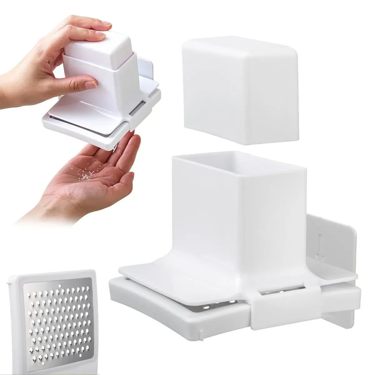 Soap Grinder,Wall-mounted Waterproof Soap Bar Grater Easy To Install & No Drilling Soap Container Soap Holder for Bathroom/Kitchen/Hotel
