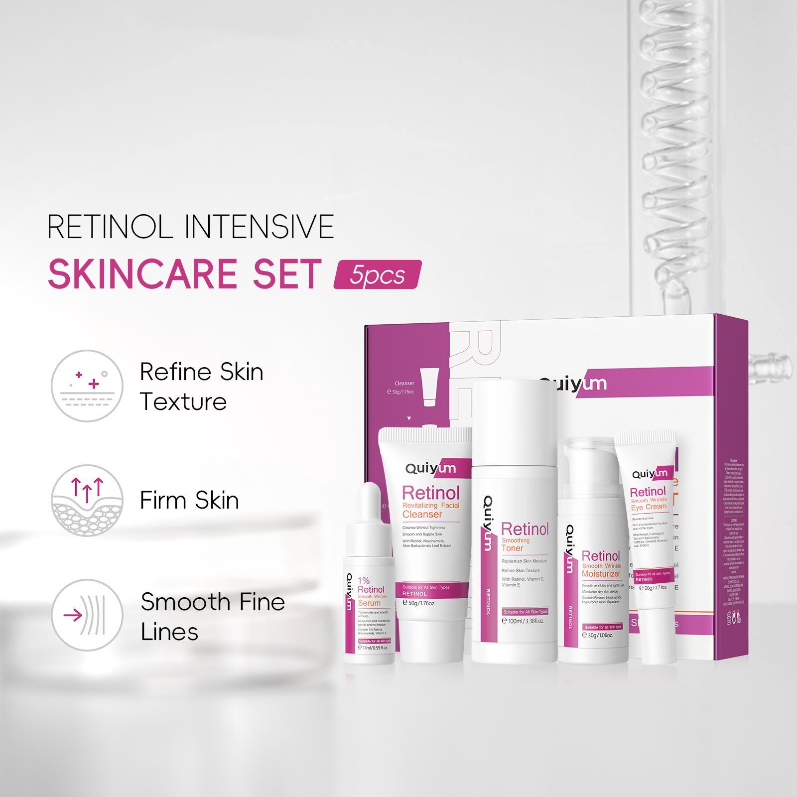 Retinol Skin Care Kit, Anti Aging Bundle, Facial Serums Set, 8 Counts/12/14pcs Facial Cleanser & Toner & Serum & Eye Cream & Face Cream, Moisturizing Skin Care Kit for Women #GLOBAL PICKS