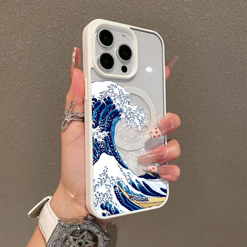 Premium Magnetic Phone Case for iPhone11/12/13/14/15/16/17/promax The Great Wave Off Kanagawa y2k cased MagSafe Ready, Anti-Fall, Springtok and Ultra-Thin Design |       Perfect for Everyday Use Protector Screen Protector, Accessories, Smartphone, Silicon