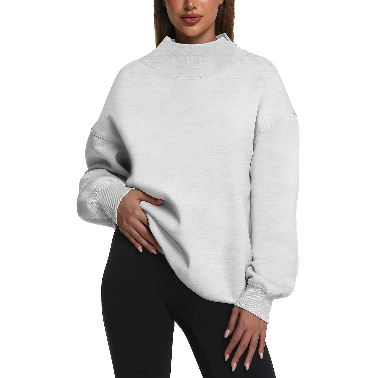 Women's Oversized Turtleneck Pullover Hoodie Sweatshirt Long Sleeve Fall Fashion Top(Gift)