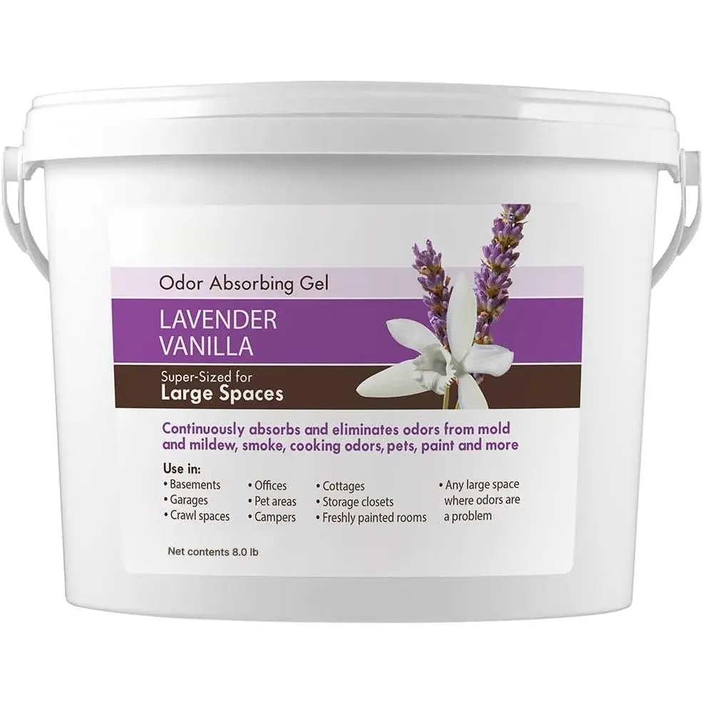 1-Gallon Gel Odor  – High-Capacity, Long-Lasting Absorber for Large Basements, Garages, Workshops & Commercial Areas – Remove Tough Odors with Essential Oils (Lavender Vanilla)