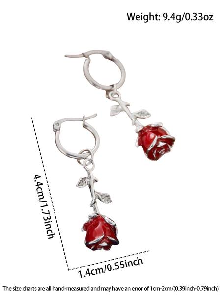 1 Pair Colorful Floral Print Socks, Comfortable Stretchy Crew Socks for Women & Men, Casual Daily Wear Accessories Punk Style Earrings