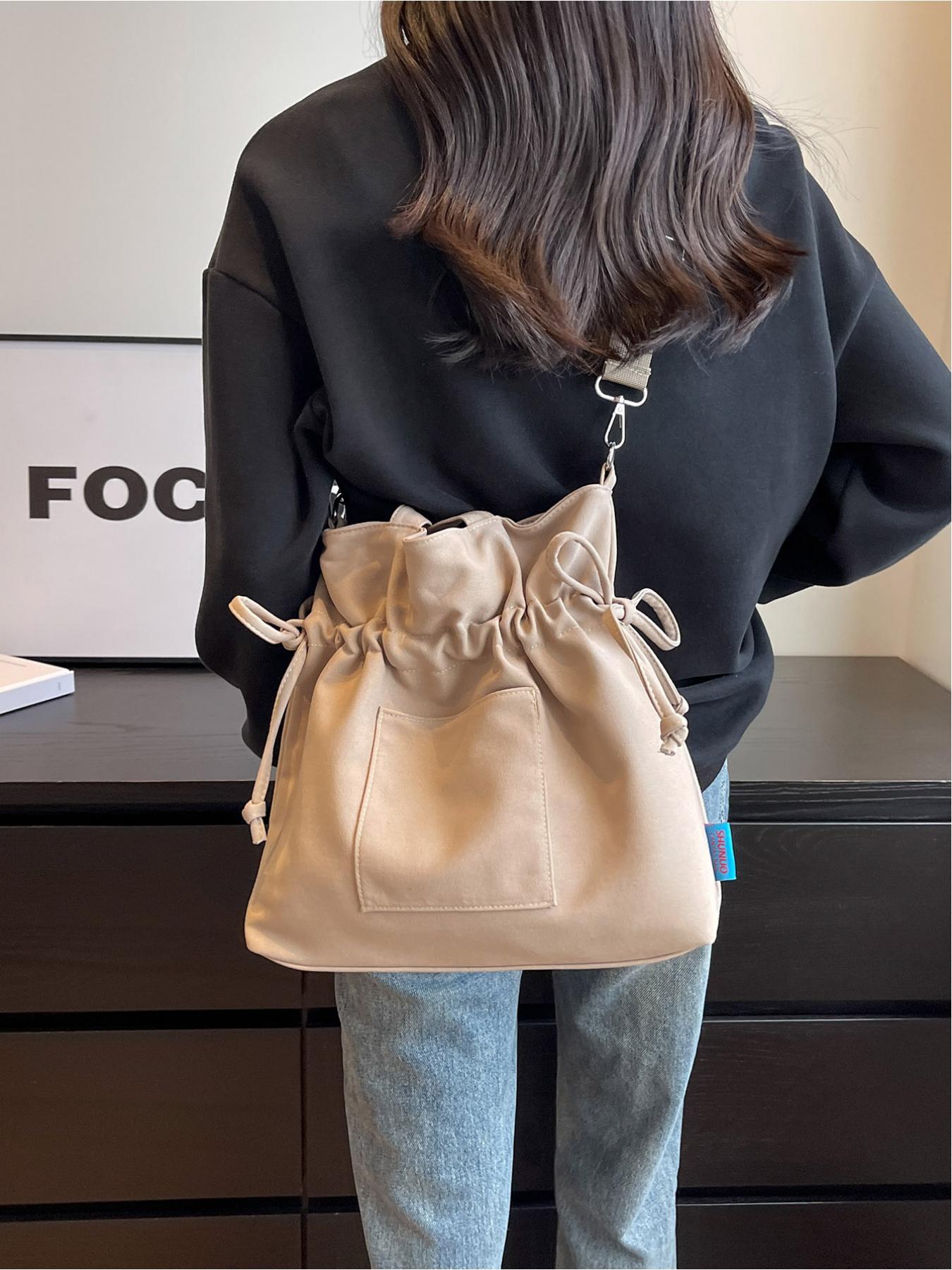 Women's Solid Color Tote Bag, Fashionable Large Capacity Shoulder Bag for Daily Used, Casual Trendy Versatile High-quality Daily Commuting Bag