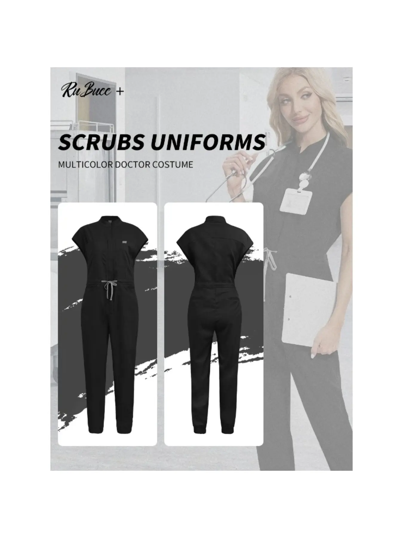 Daily Practical Jumpsuit for Female Nurses in Elderly Care Hospitals High-quality Beautician Gowns Workwear Nursing Jumpsuit Uniform Pet Clinic Work Clothes Scrub Costume Wholesale