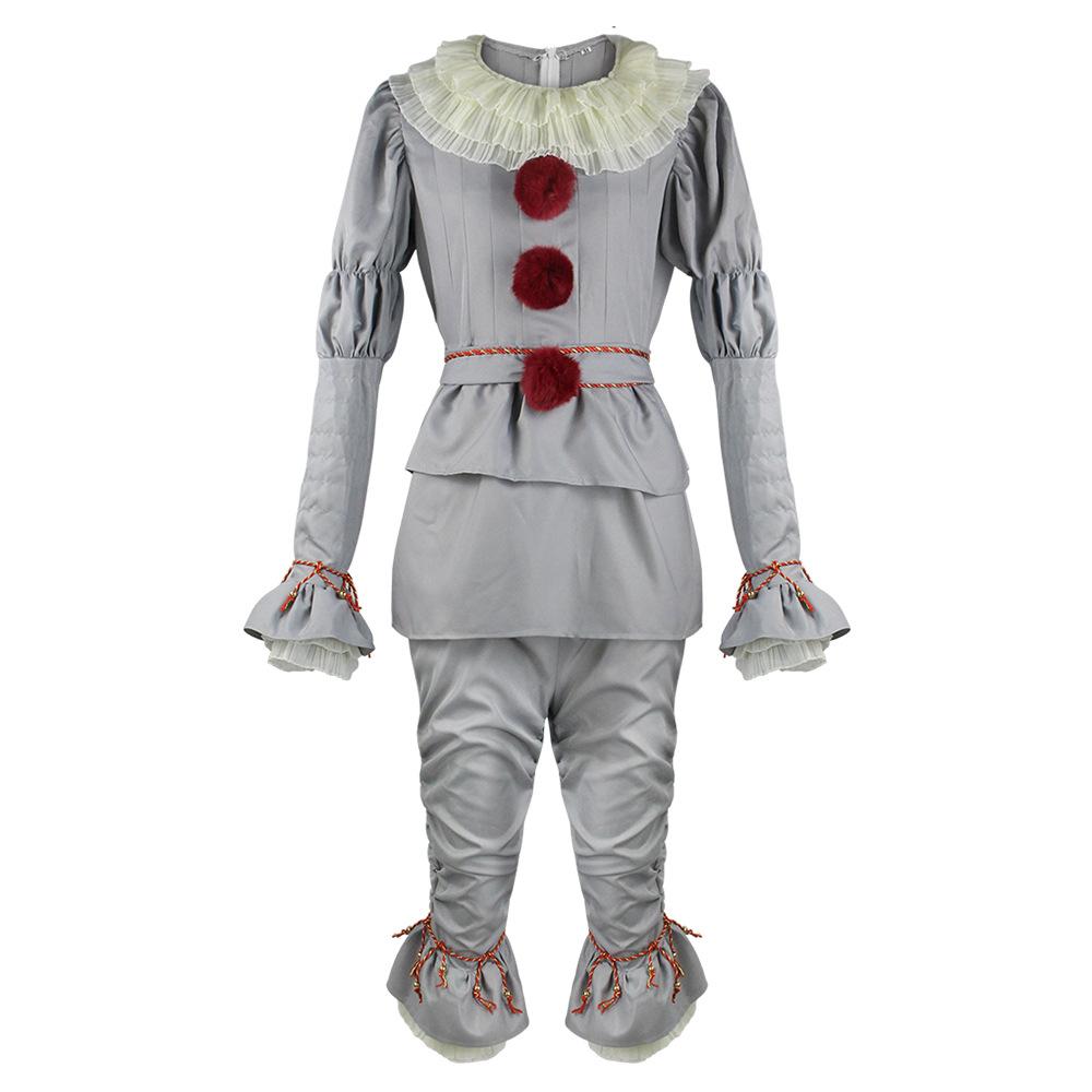 Pennywise Kids Adults Cosplay Costume Halloween Clown Performance Outfit