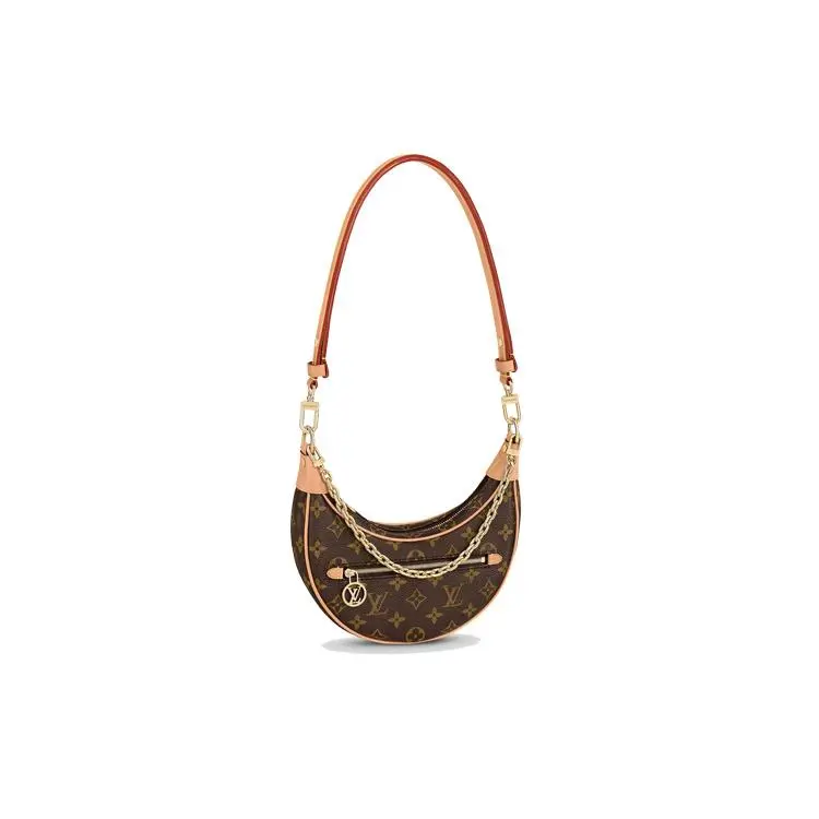 Louis Vuitton Loop Classic Monogram Chain-Strap Handbag for Women – Brown Coated Canvas with Leather Trim