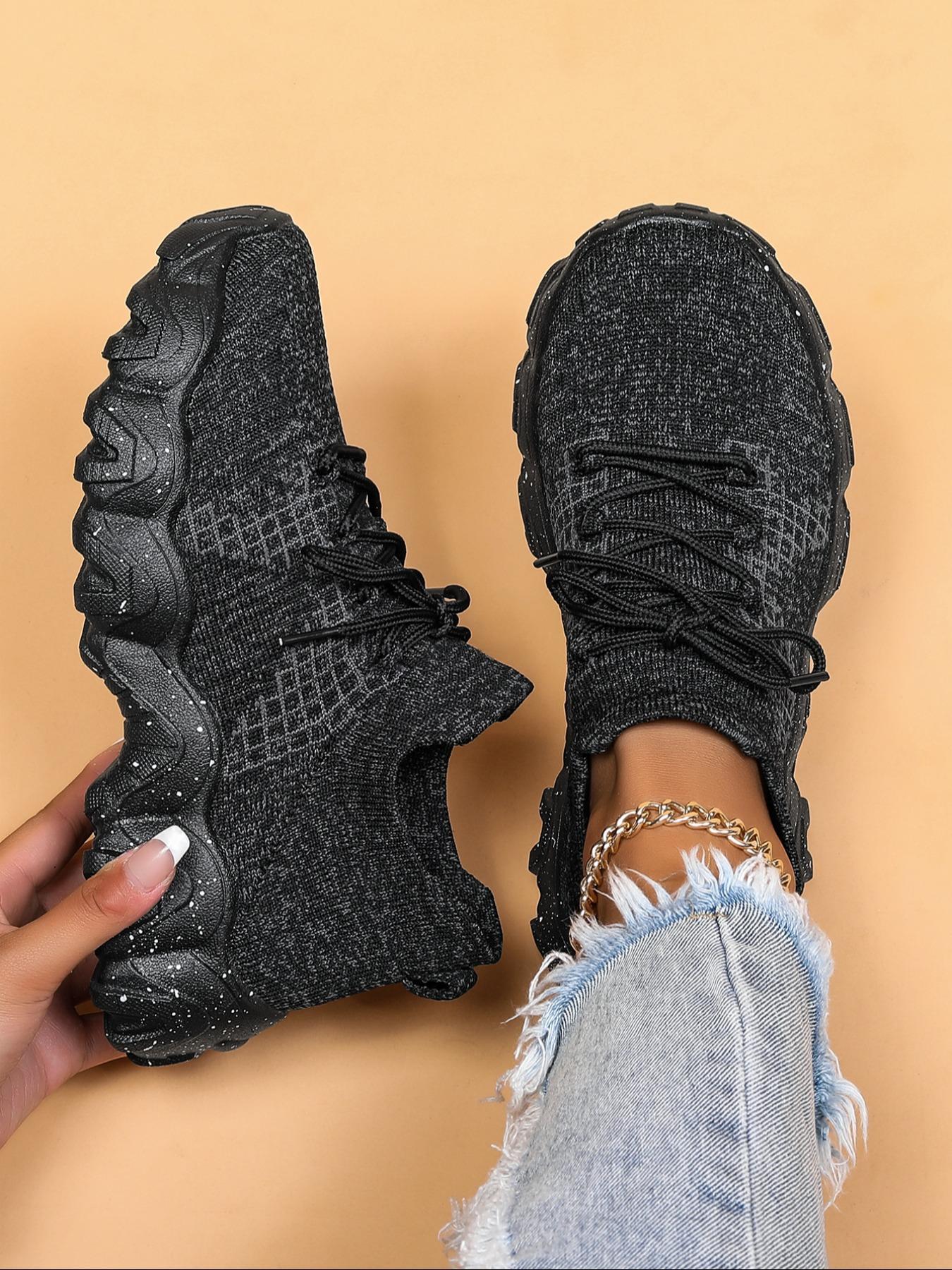 Women's Fashionable Striped Pattern Lace Up Low Top Sneakers, Casual Breathable Comfortable Sports Running Shoes, All-match Basic Shoes for Daily Wear, Closed