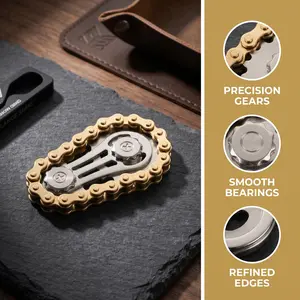 MECHANICAL ALLOY CHAIN FIDGET SPINNER MULTI PLAY WAY FLIP SLIDE FIDGET TOY PREMIUM MACHINED EDGE FIDGET TOY FOR COLLECTORS OFFICE ANXIETY RELIEF EDC POCKET TOY-YY0