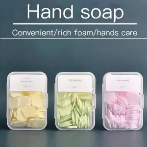 3 Boxes/set Random-Color Travel Paper Soap Sheets (about 300 counts), Flower-Shaped Disposable Scented, Subtle Scent Soap, Aroma, Floral Soap Flakes, Portable Lightweight Hand Soap for Indoor/Outdoor Travel, Camping, Hiking & Back to School Gifts