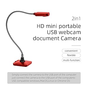 Document Camera (Blue) Ultra High Definition 5MP USB Document Camera — Mac OS, Windows, Chromebook Compatible for Live Demo, Web Conferencing, Distance Learning, Remote Teaching,Scanner