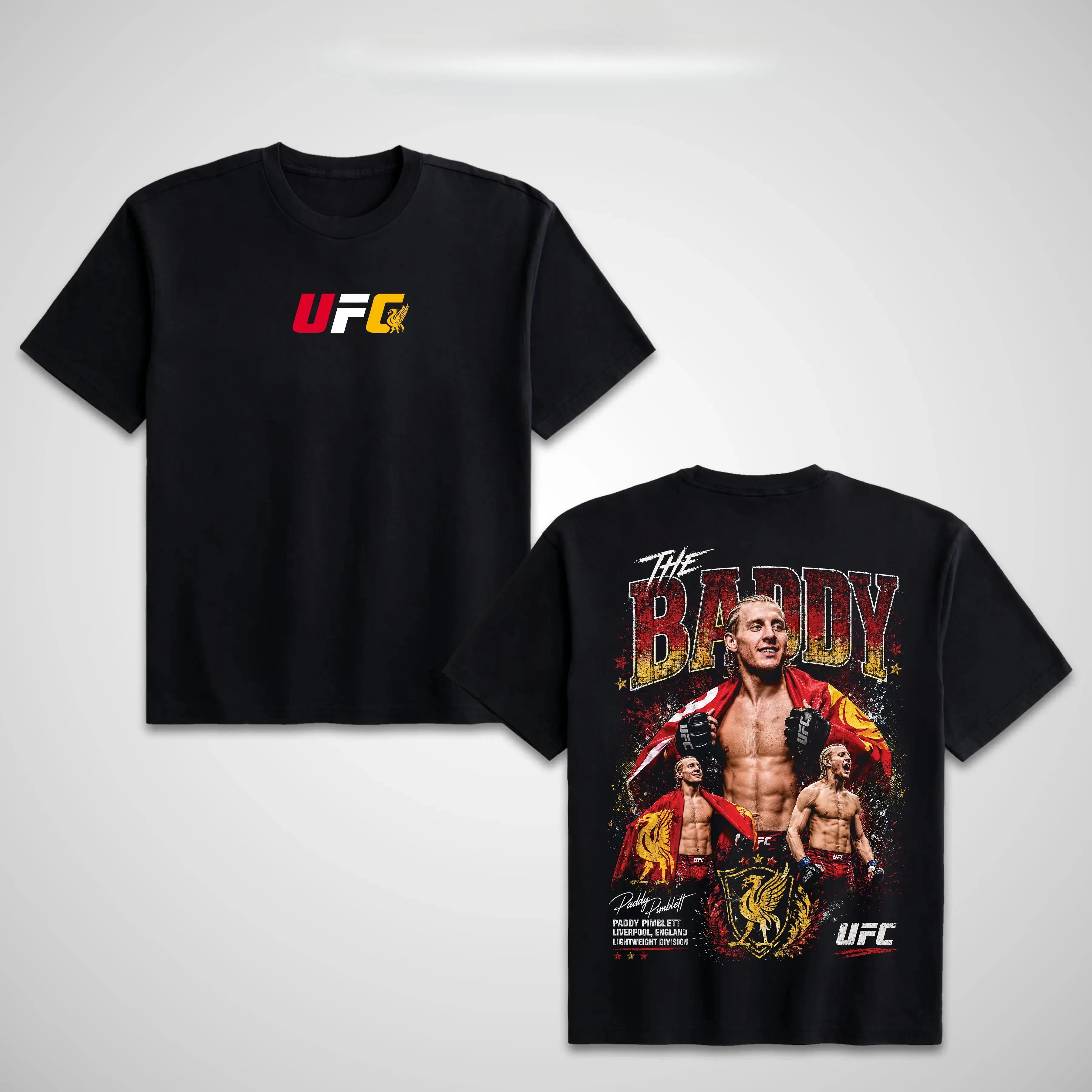 Men's Double Sided UFC Paddy Pimblett The Baddy Graphic T-Shirt, The Baddy UFC Graphic Tee, UFC MMA Shirt, Gift for Fighters, Sports Apparel Cotton Tee, UFC Merch, Vintage Casual Style Gift