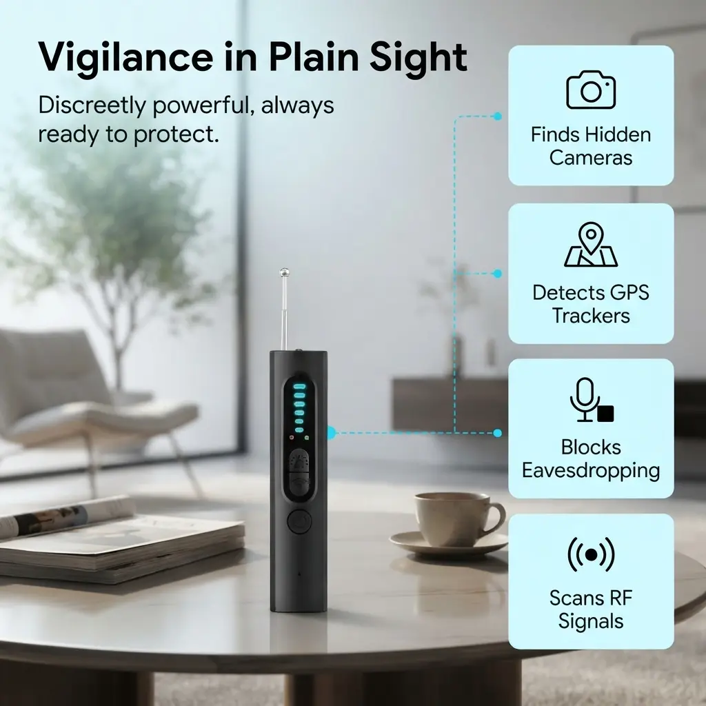 X13 Multi‑Functional Spy Detector, Infrared Hidden‑Camera Scanner, RF Signal Bug Detector, Anti‑Tracking Locator Detector for Hotel & Vehicle Inspection