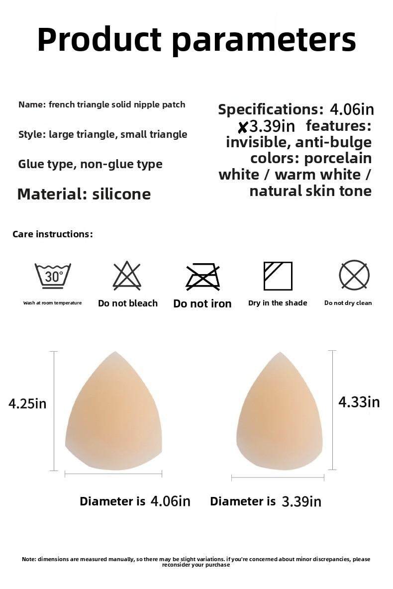 Triangle Nipple Covers | Seamless No-Edge Lift Bra Inserts | 100x Reusable Invisible Coverage