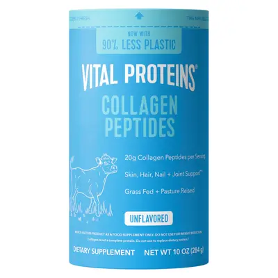 Vital Proteins Collagen Peptides Powder, Promotes Hair, Nail, Skin, Bone and Joint Health, Zero Sugar, Unflavored 10 OZ