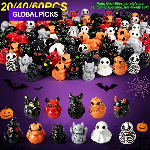 【Black Friday】Mini Devil Ghost Skull Resin Ducks, Cute Spooky Desktop & Garden Ornament, Home Decor for Halloween, Christmas, Party Gift #GLOBAL PICKS
