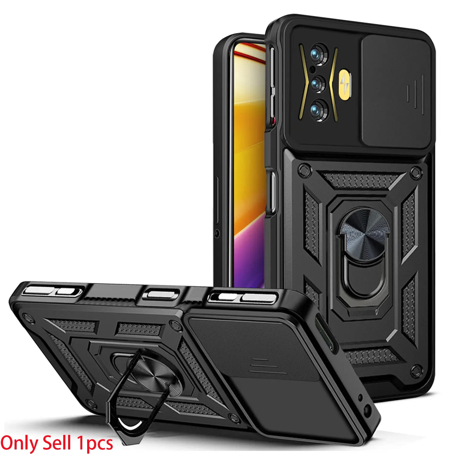 Case for Anti-Slip Durable Xiaomi POCO F4 GT 5G/Redmi K50 Gaming, Rotatable Ring Stand, Dust-Proof, Scratch-Resistant, Camera Cover for Xiaomi POCO F4 GT 5G/Redmi K50 Gaming Phone Case
