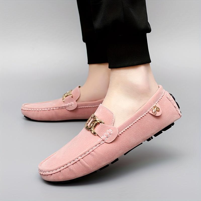 [Microfiber Fashion Loafers] Non-Slip Durable Microfiber Synthetic Upper Fashion Loafers| Rubber Sole, Casual Slip-On Shoes for Men and Women - Solid Color, All-Season Wear